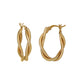 18K/10K Twisted Pipe Hoop Earrings (Yellow Gold) - Product Image