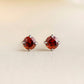 [Second Earrings] Platinum Garnet Earrings - Product Image