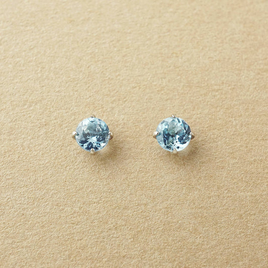 [Second Earrings] Platinum Santa Maria Aquamarine Earrings - Product Image