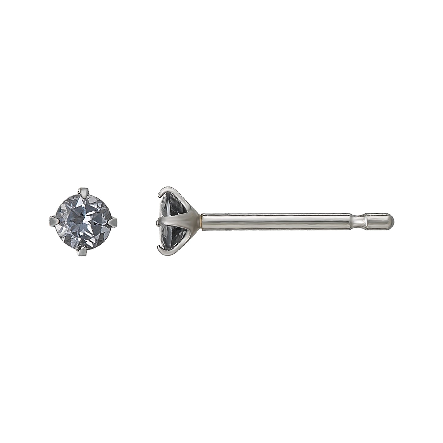 [Second Earrings] Platinum Grey Spinel Earrings - Product Image