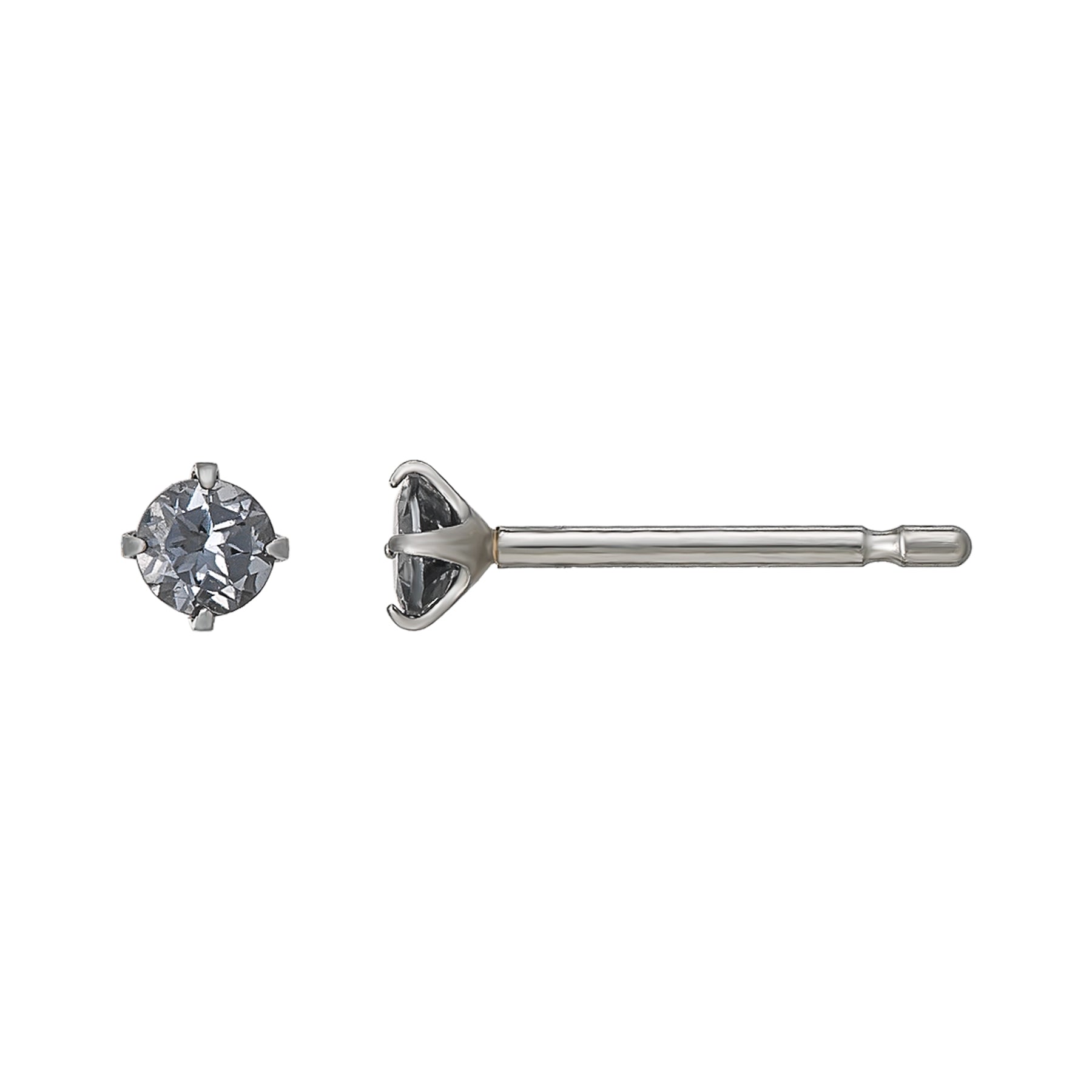 [Second Earrings] Platinum Grey Spinel Earrings - Product Image