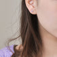 [Second Earrings] 18K Yellow Gold Tanzanite Earrings - Model Image