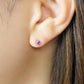 [Second Earrings] Platinum Purple Sapphire Earrings - Model Image