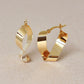 18K/10K Twisted Plate Hoop Earrings (Yellow Gold) - Product Image