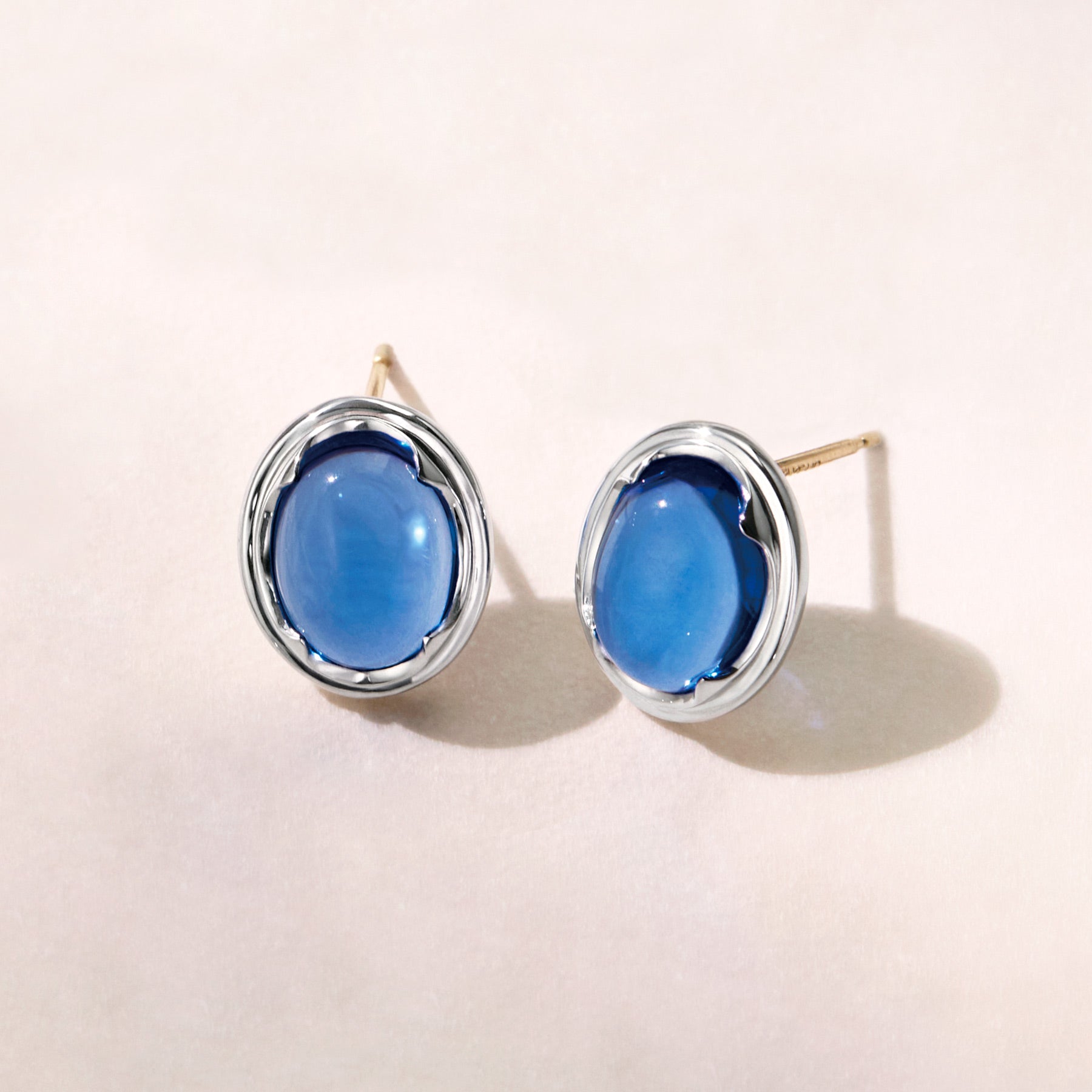 10K / 925 Sterling Silver Blue Quartz Earrings [Fragrance] - Product Image