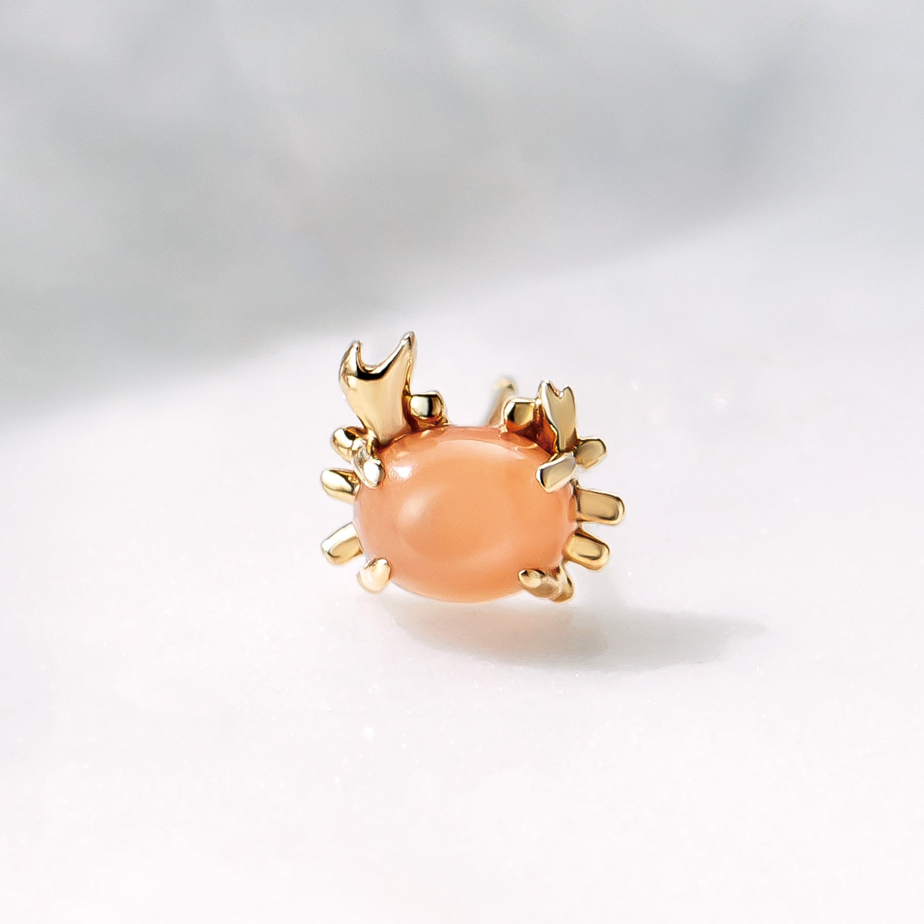 [Solo Earring] 18K/10K Crab Single Earring (Yellow Gold) - Product Image