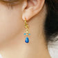 10K / 925 Sterling Silver Afghanite Earrings [Blue Treasure] - Model Image