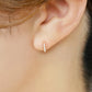 18K/10K Diamond 5-Stone Bar Earrings (Yellow Gold) - Model Image