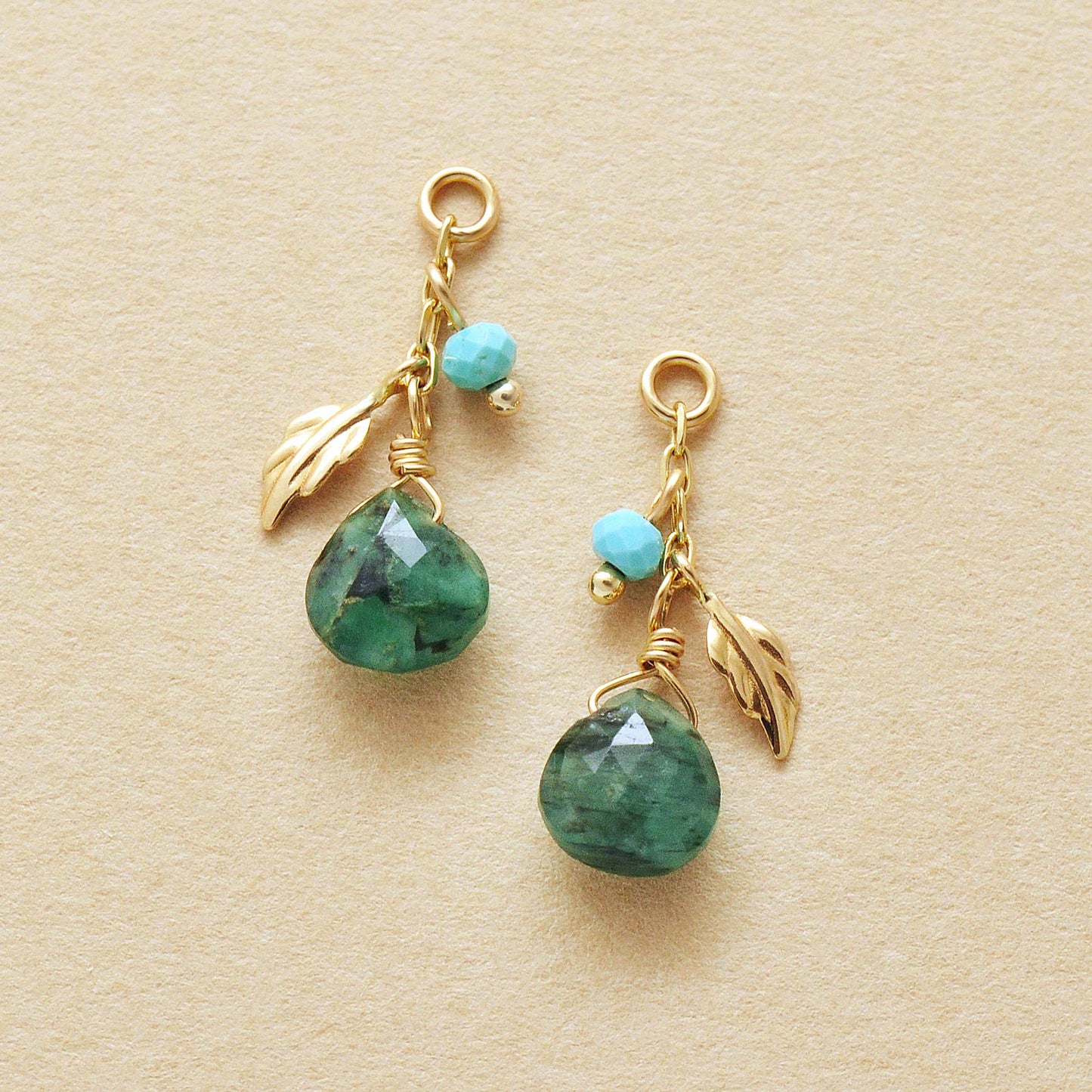 [Palette] 10K Emerald Charms (Yellow Gold) - Product Image