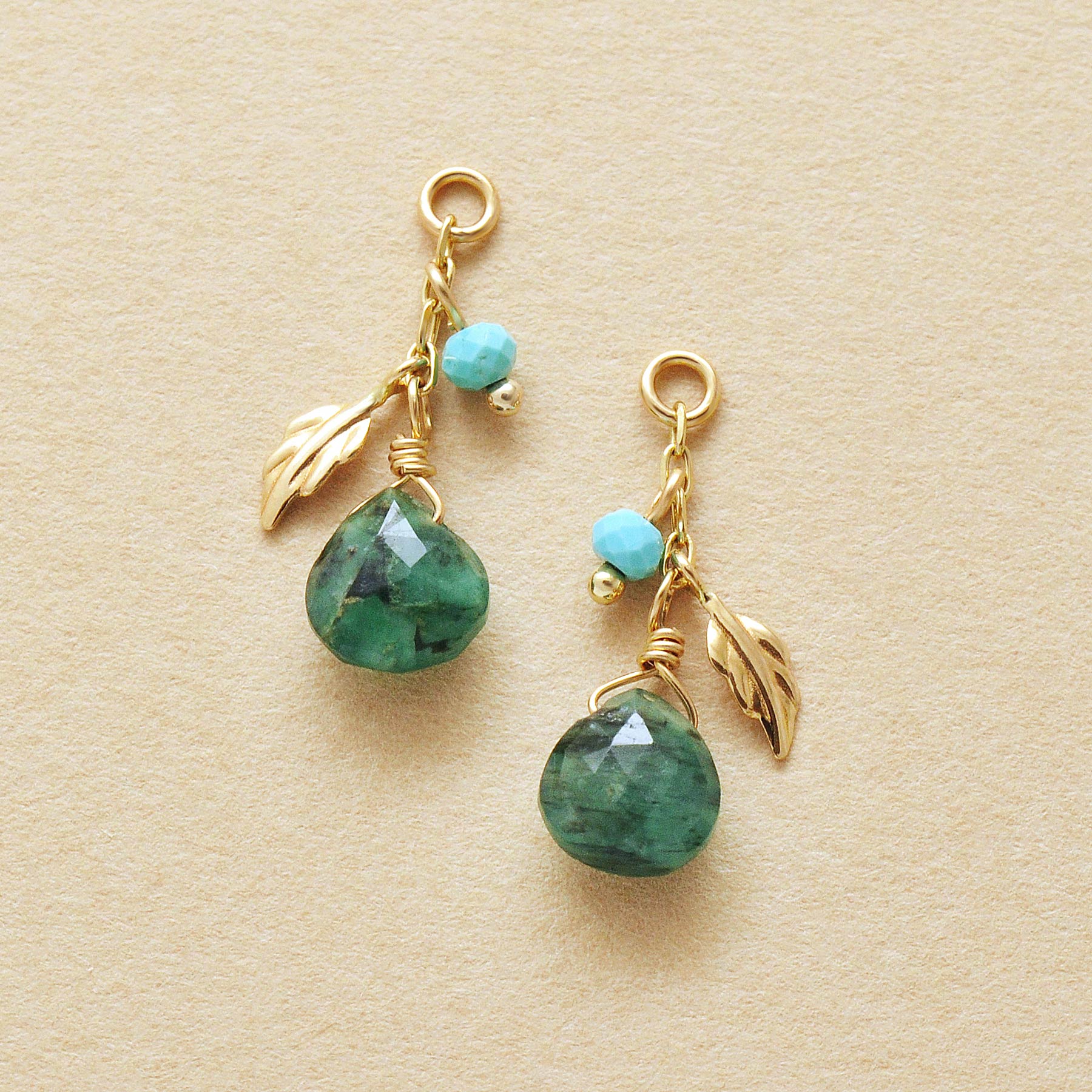 [Palette] 10K Emerald Charms (Yellow Gold) - Product Image