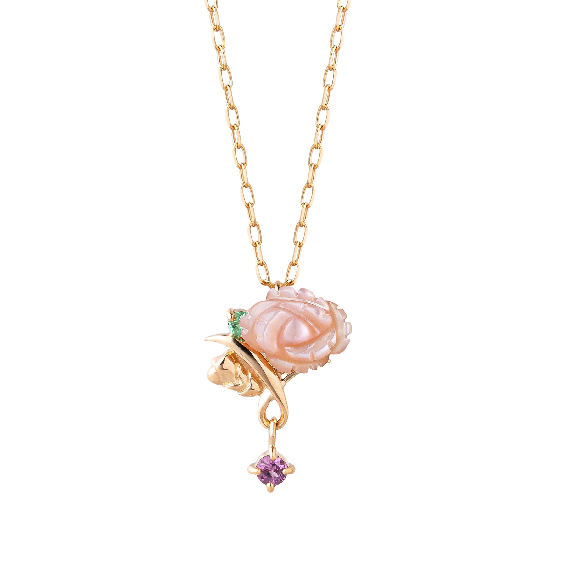 [Birth Flower Jewelry] May - Carnation Necklace (Rose Gold) - Product Image