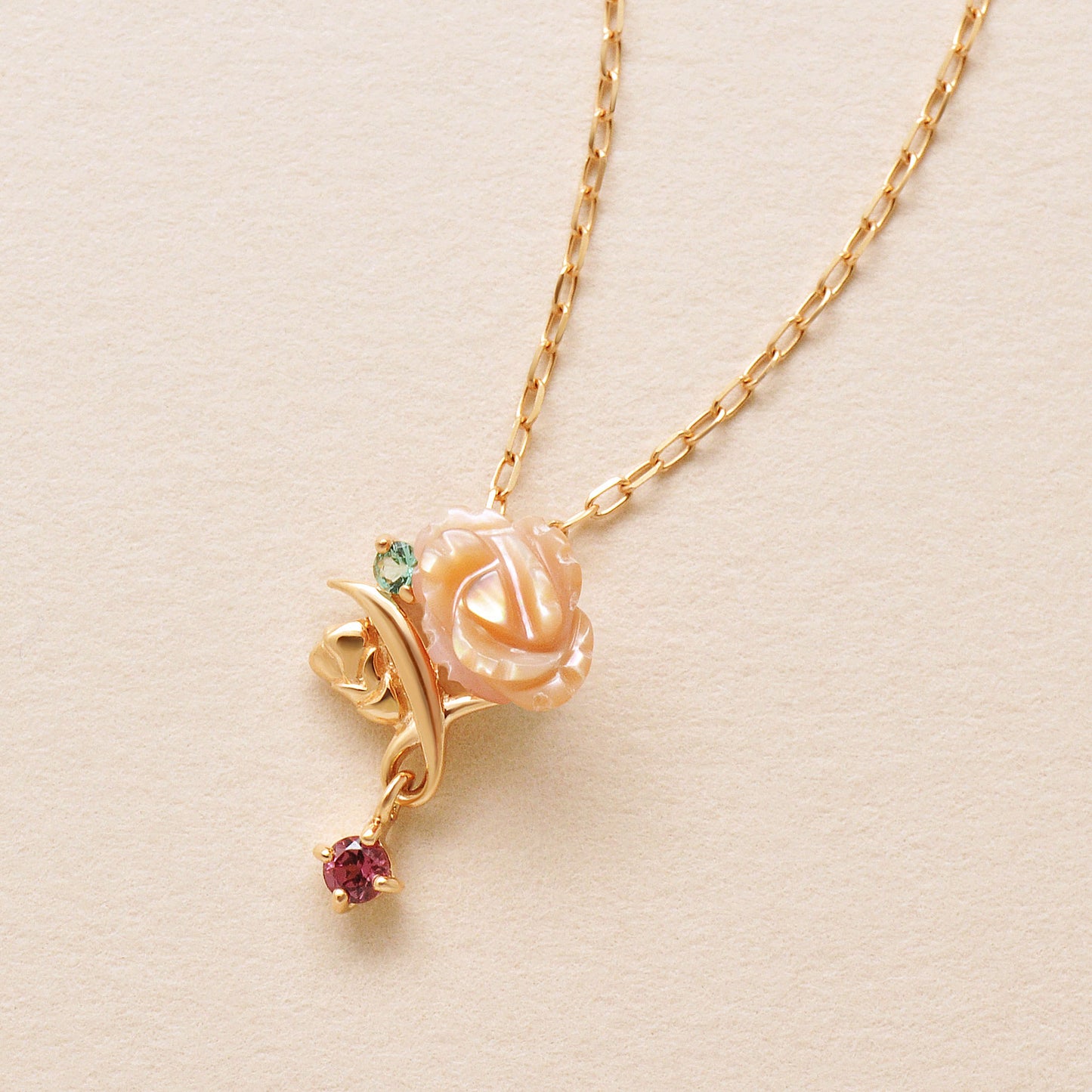 [Birth Flower Jewelry] May - Carnation Necklace (Rose Gold) - Product Image