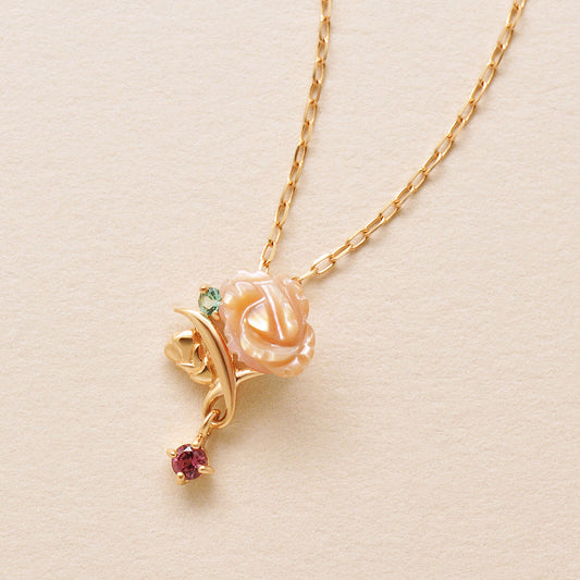 [Birth Flower Jewelry] May - Carnation Necklace (Rose Gold) - Product Image