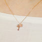 [Birth Flower Jewelry] May - Carnation Necklace (Rose Gold) - Model Image