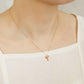 [Birth Flower Jewelry] May - Carnation Necklace (Rose Gold) - Model Image