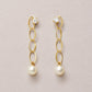 18K/10K Freshwater Pearl Oval Shine Swinging Earrings (Yellow Gold) - Product Image