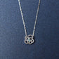 10K Diamond Openwork Flower Necklace (White Gold) - Product Image