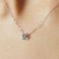 10K Diamond Openwork Flower Necklace (White Gold) - Model Image