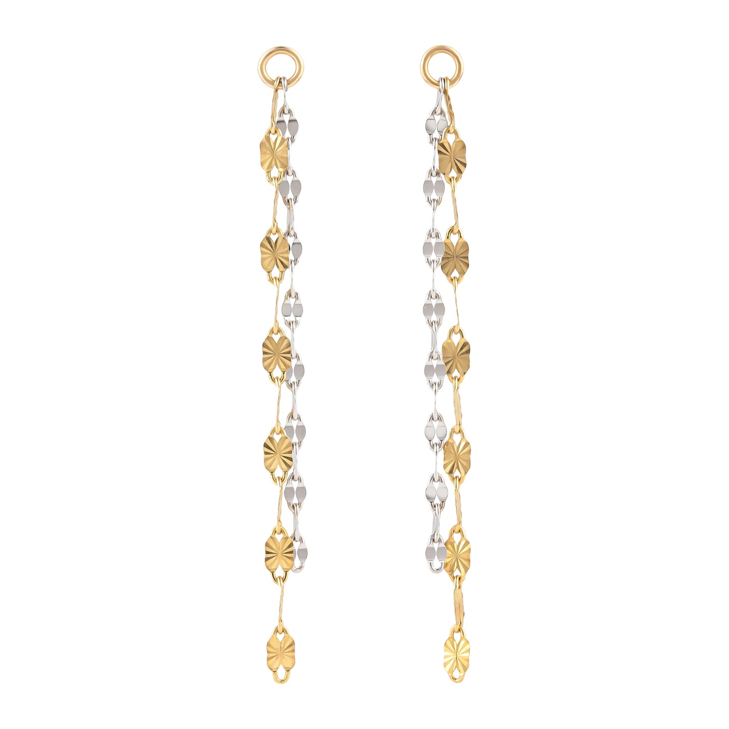 [Palette] 10K Bicolor Chain Charms (Yellow Gold / White Gold) - Product Image