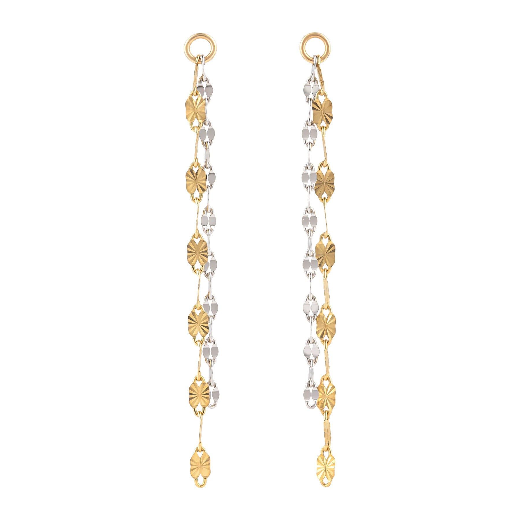 [Palette] 10K Bicolor Chain Charms (Yellow Gold / White Gold) - Product Image