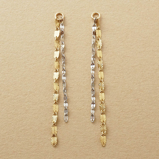 [Palette] 10K Bicolor Chain Charms (Yellow Gold / White Gold) - Product Image