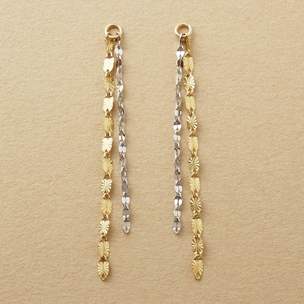 [Palette] 10K Bicolor Chain Charms (Yellow Gold / White Gold) - Product Image