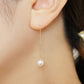 18K/10 Akoya Pearl Chain Type Earrings (Yellow Gold) - Model Image
