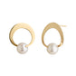 18K/10 Akoya Pearl Circle Design Earrings (Yellow Gold) - Product Image
