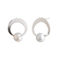14K/10 Akoya Pearl Circle Design Earrings (White Gold) - Product Image