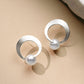 14K/10 Akoya Pearl Circle Design Earrings (White Gold) - Product Image