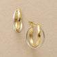 High Quality Bicolor Hoop Earrings [Large] (Platinum / 18K Yellow Gold) - Product Image