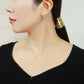 High Quality Bicolor Hoop Earrings [Large] (Platinum / 18K Yellow Gold) - Model Image