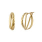 18K/10K Mixed Cut Double Hoop Earrings (Yellow Gold) - Product Image