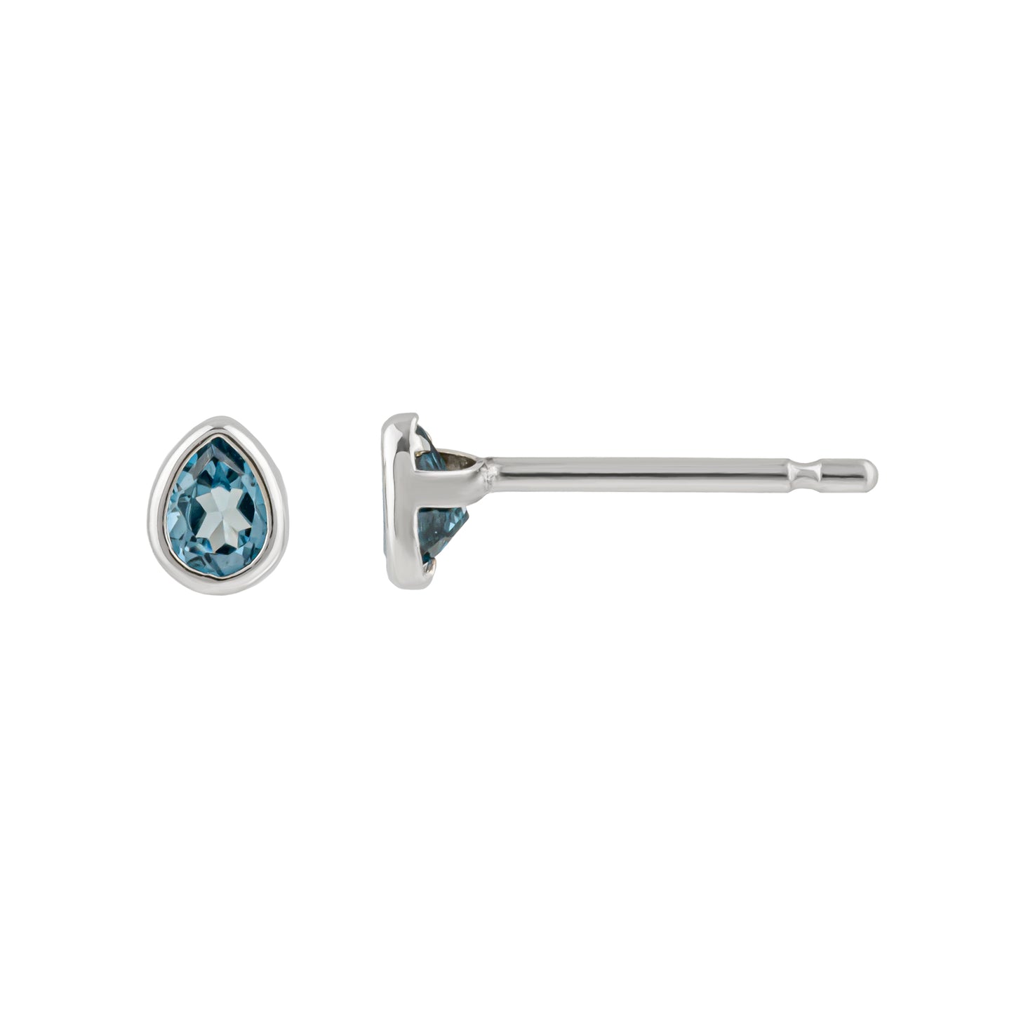 [Second Earrings] Platinum London Blue Topaz Dew Drop Earrings - Product Image