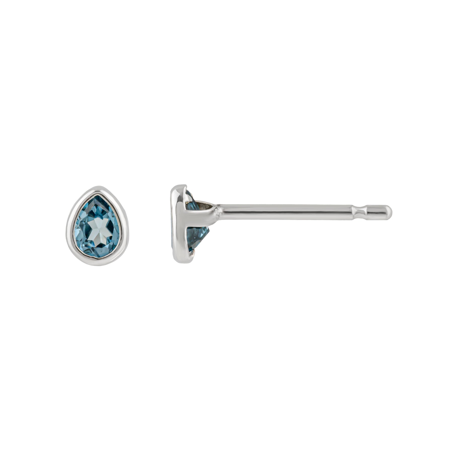 [Second Earrings] Platinum London Blue Topaz Dew Drop Earrings - Product Image