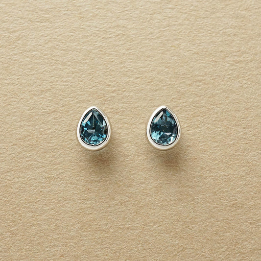 [Second Earrings] Platinum London Blue Topaz Dew Drop Earrings - Product Image