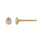 [Second Earrings] 18K Lavender Cubic Zirconia Dew Drop Earrings (Yellow Gold) - Product Image
