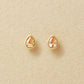 [Second Earrings] 18K Champagne Cubic Zirconia Dew Drop Earrings (Yellow Gold) - Product Image