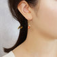 [WEB Only] [Palette] Gold Filled / 10K Orange Moonstone Charm Set Earrings (Large Link) - Model Image
