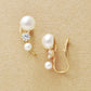 [Airy Clip-On Earrings] Pearl Gradation Earrings (Yellow Gold) - Product Image