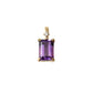 10K Amethyst Square Necklace Charm (Yellow Gold) - Product Image