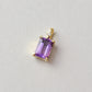 10K Amethyst Square Necklace Charm (Yellow Gold) - Product Image