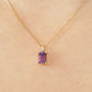 10K Amethyst Square Necklace Charm (Yellow Gold) - Model Image