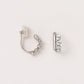 [Airy Clip-On Earrings] 4-Stone Glittering Circle Earrings (10K White Gold) - Product Image