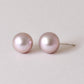 Platinum Natural Color Freshwater Pearl Stud Earrings - Product Image