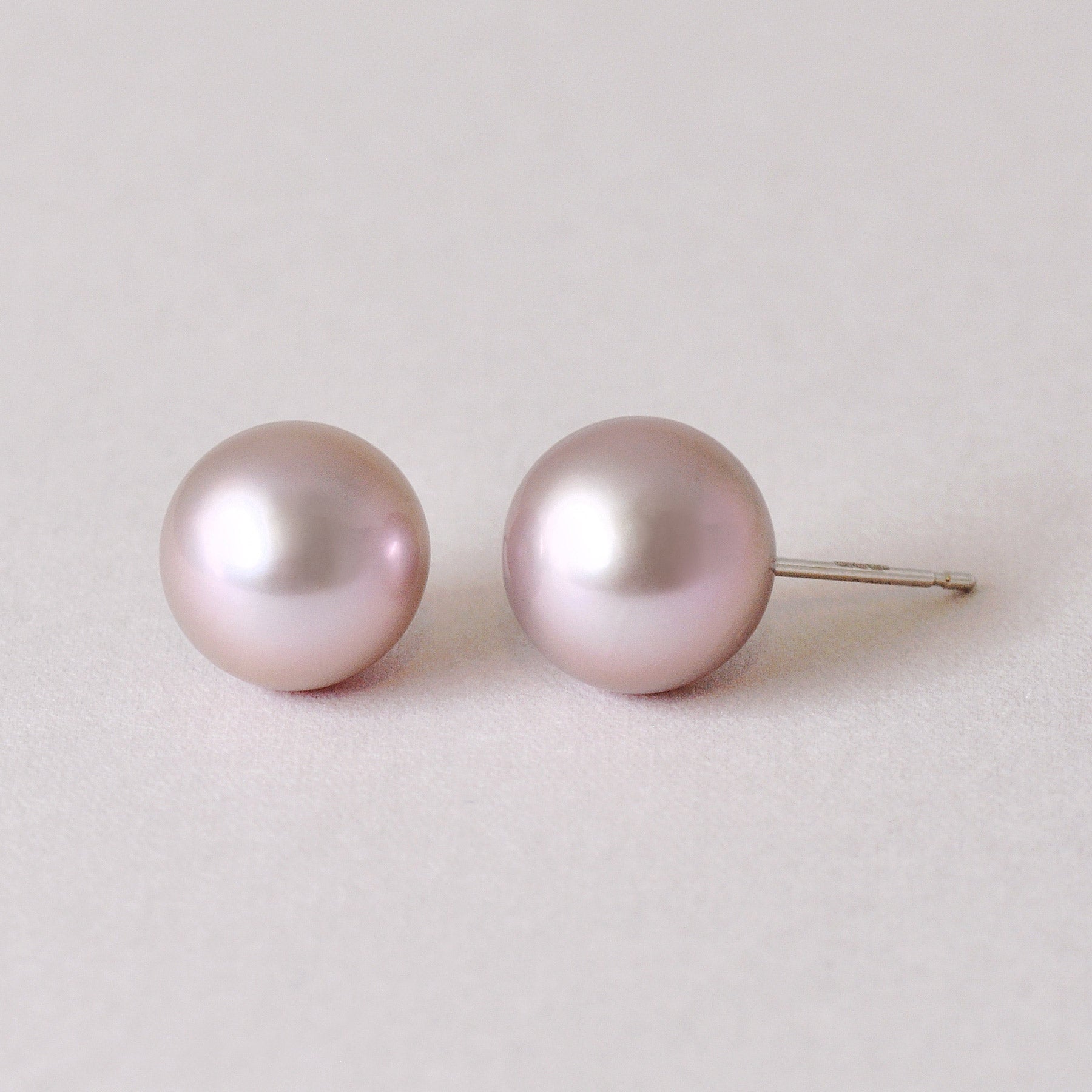 Platinum Natural Color Freshwater Pearl Stud Earrings - Product Image