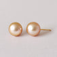 18K Natural Color Freshwater Pearl Stud Earrings (Yellow Gold) - Product Image