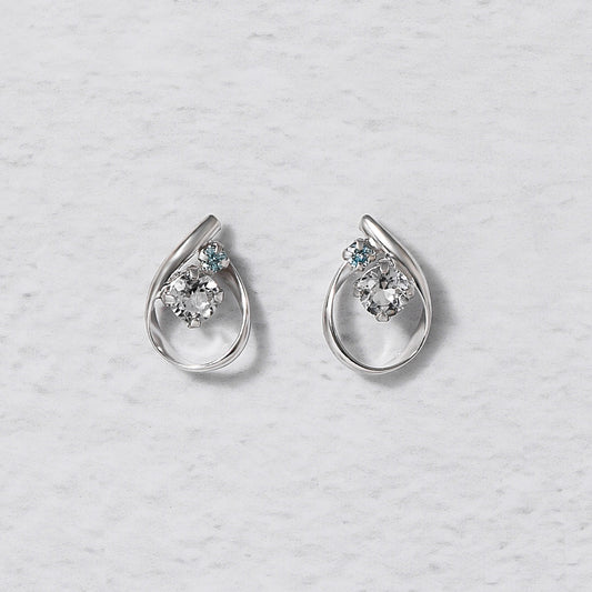 14K/10K Diamond Drop Earrings (White Gold) - Product Image