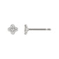 [Second Earrings] Platinum 0.08ct Diamond Flower Earrings - Product Image