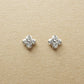 [Second Earrings] Platinum 0.08ct Diamond Flower Earrings - Product Image